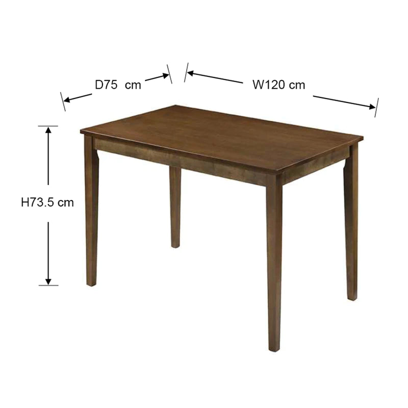 Thiago Dining Table 75x120cm (Light Brown)