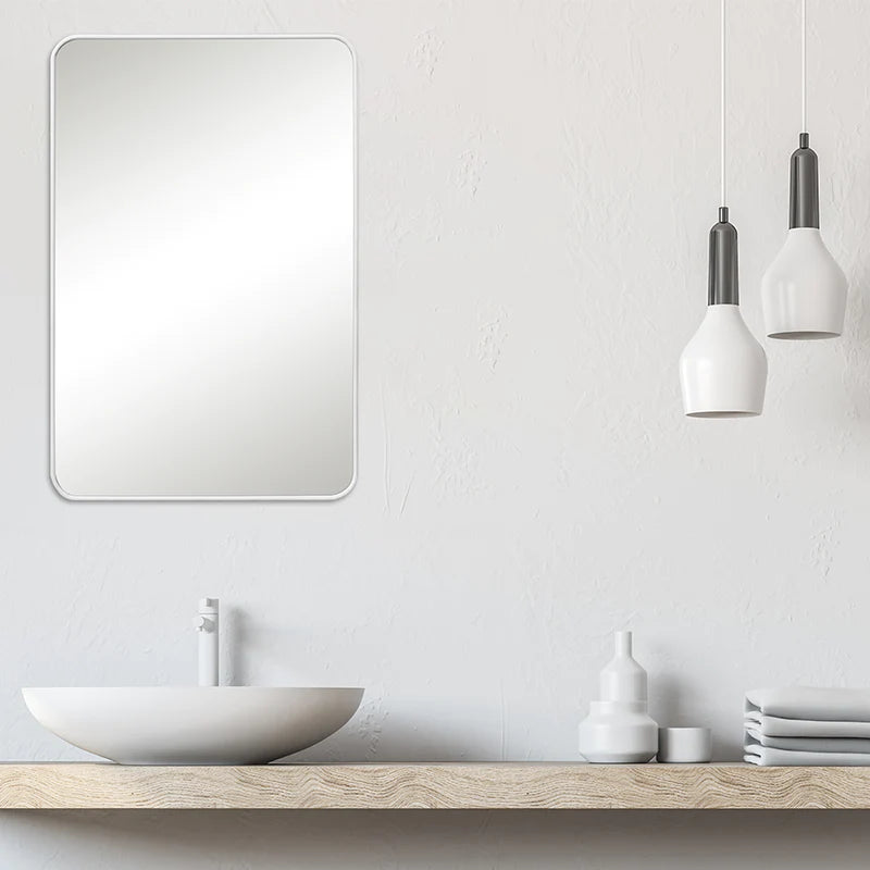 Isrid Rectangle Wall Mirror 60x90cm (White)