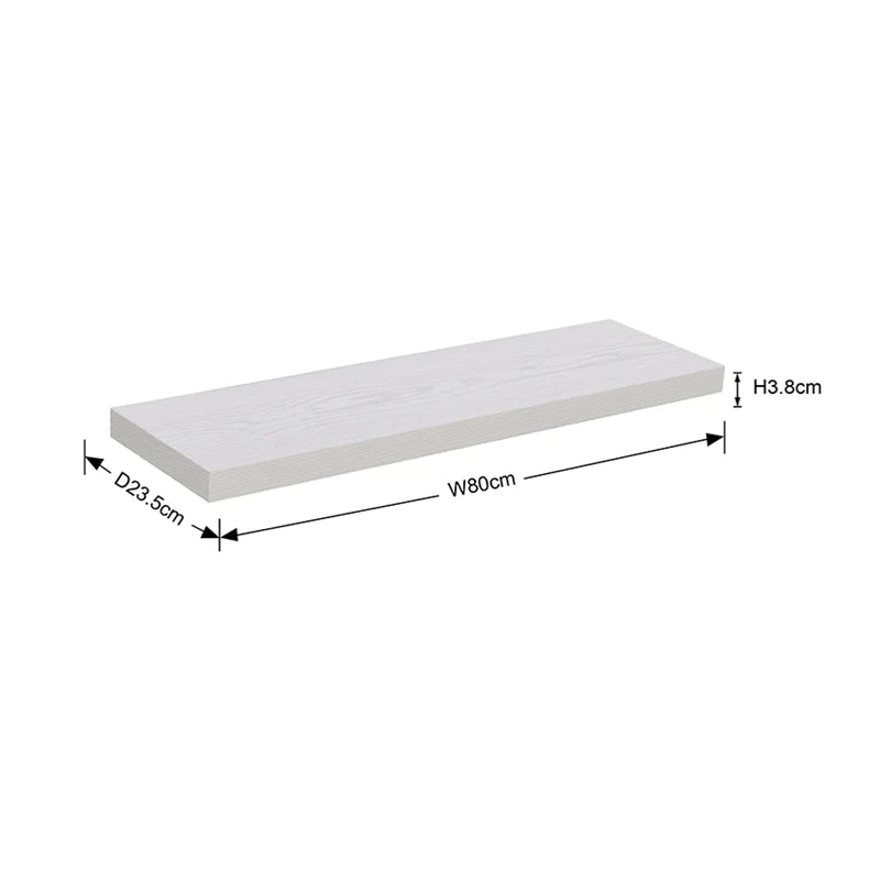 Drew Floating Shelf 80cm (New White)