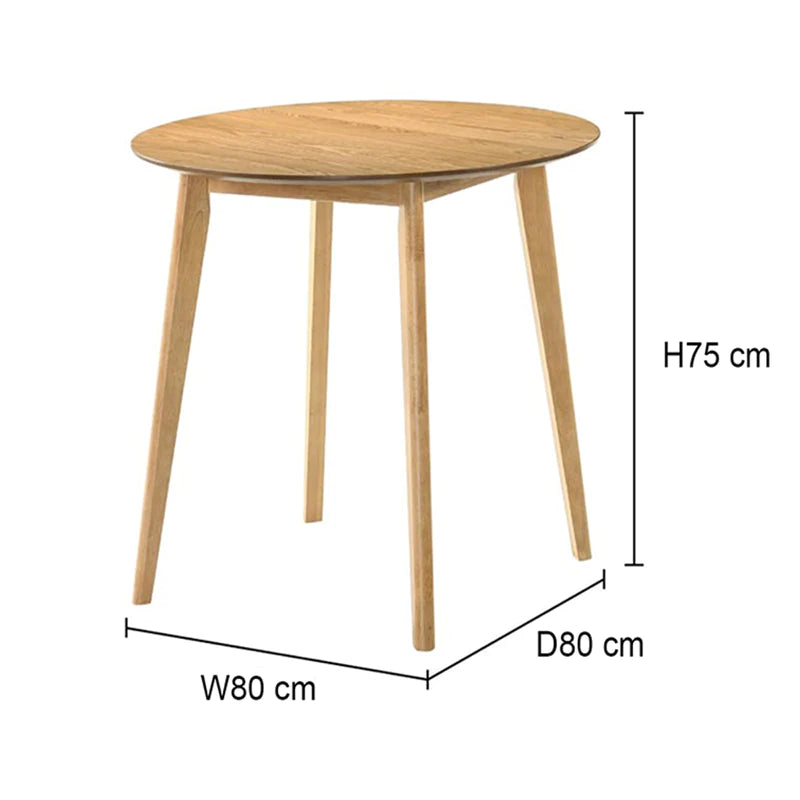 Harold Dining Table 80cm (Natural)