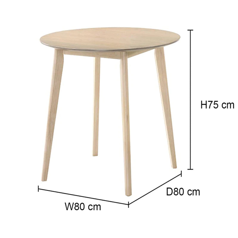 Harold Dining Table 80cm (Whitewash)