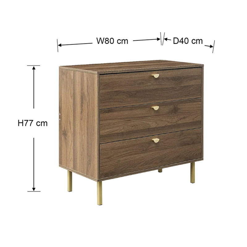 Georgine Chest of 3 Drawer (Walnut)