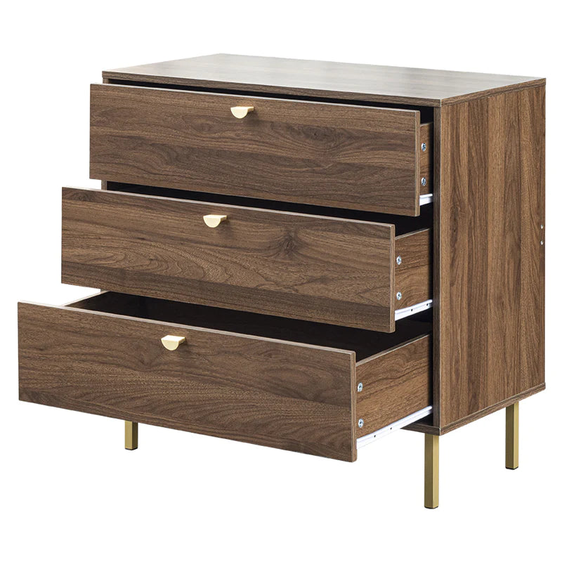 Georgine Chest of 3 Drawer (Walnut)