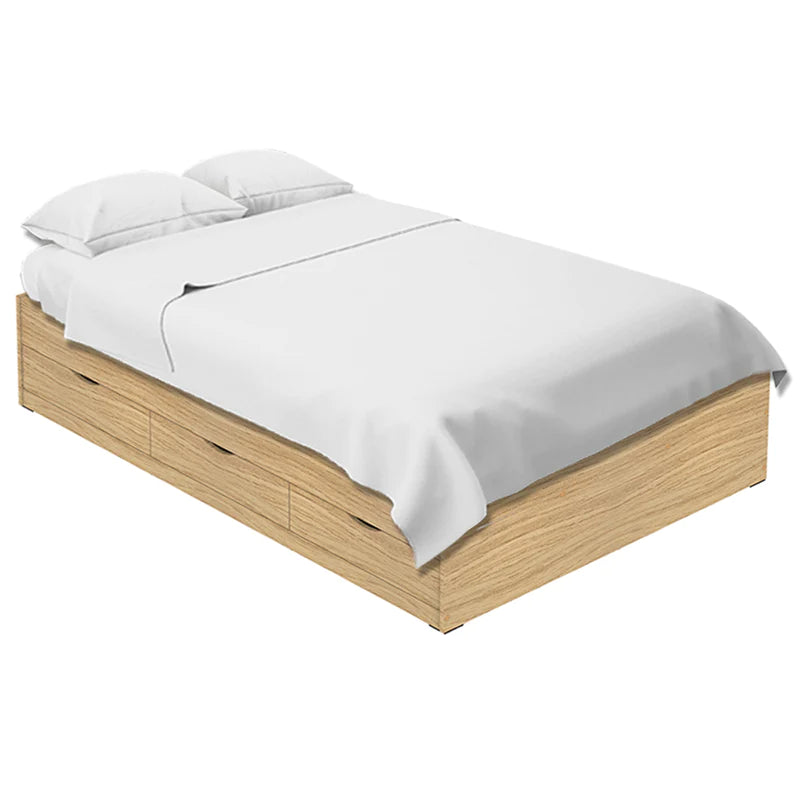 Siesta with 6-Drawers Bed Oak (Semi-Double, 48"x75")