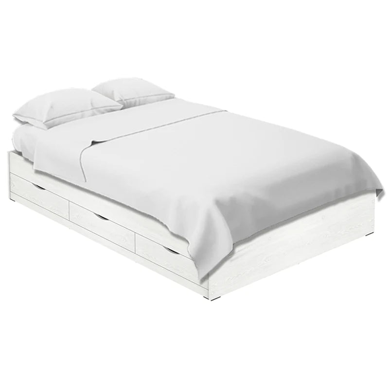 Siesta with 6-Drawers Bed White (Semi-Double, 48"x75")