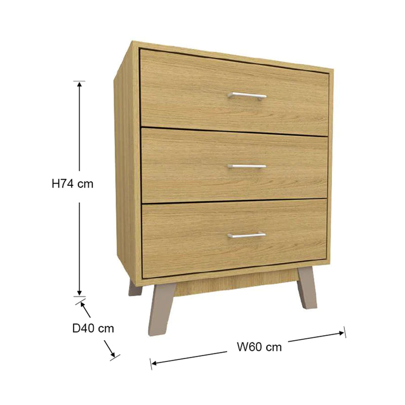 Aiden Chest of 3 Drawer (Oak)