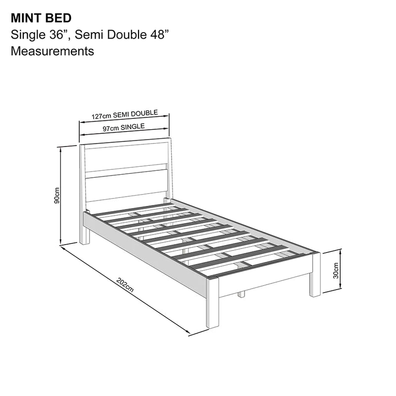 Mint Bed Walnut Brown (Semi-Double, 48"x75")