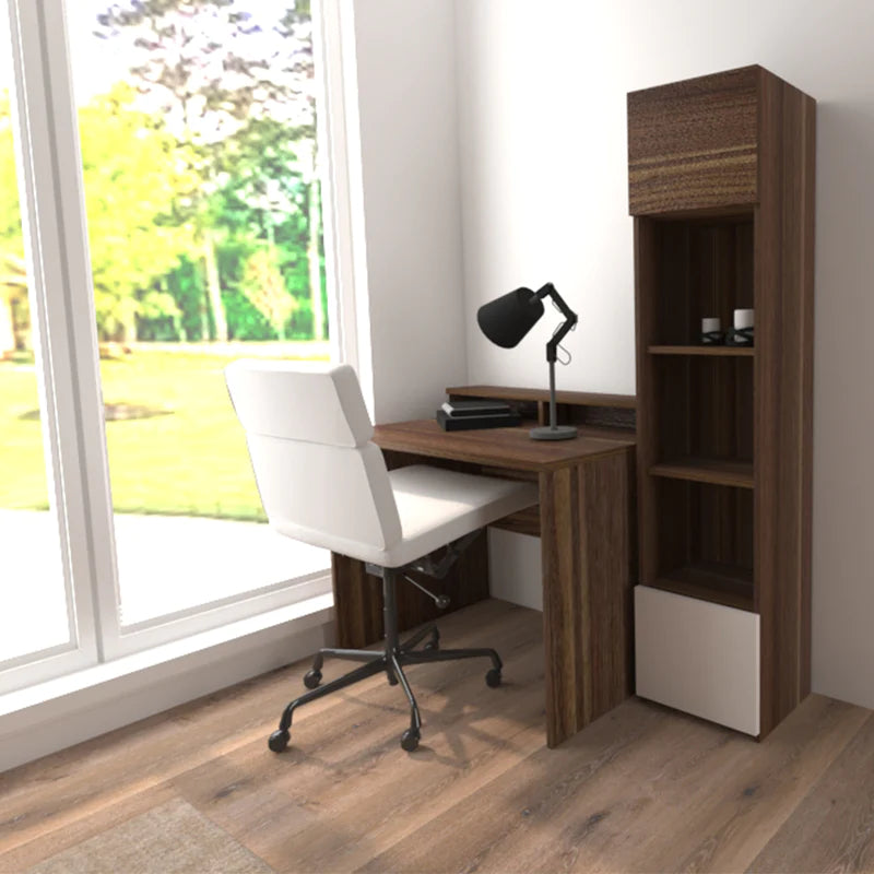 Nesha Office Desk 100cm (Light Walnut)