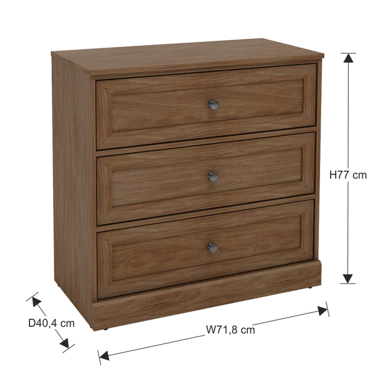 Russo Chest of 3 Drawers (Gallic Walnut)