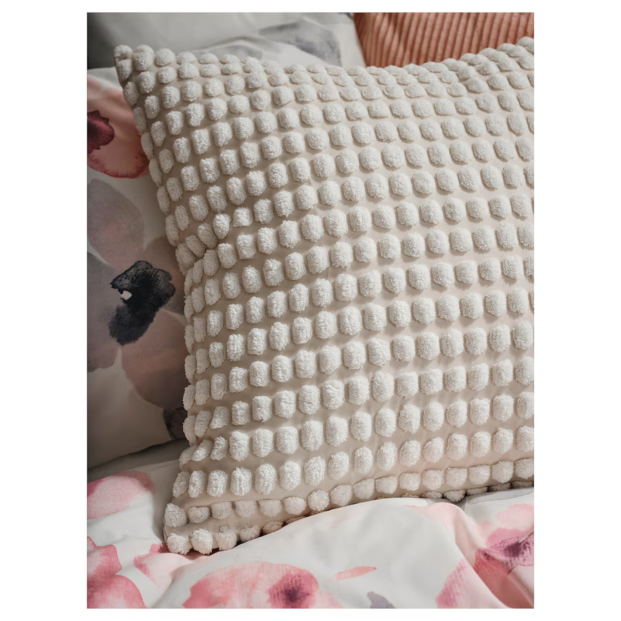 SVARTPOPPEL Cushion cover, off-white, 50x50 cm (20x20 ")